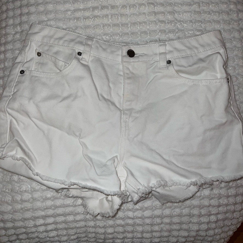 White denim shorts